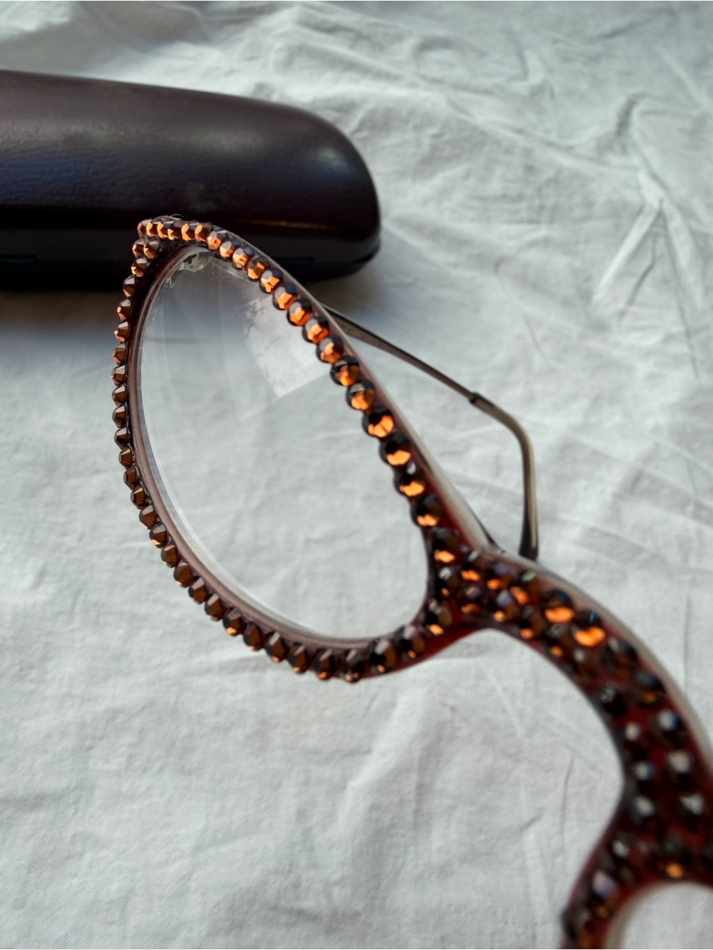 Jimmy Crystal NY Swarovski Rhinestone Reading Glasses +2.00 GL787 With Case - Picture 7 of 12
